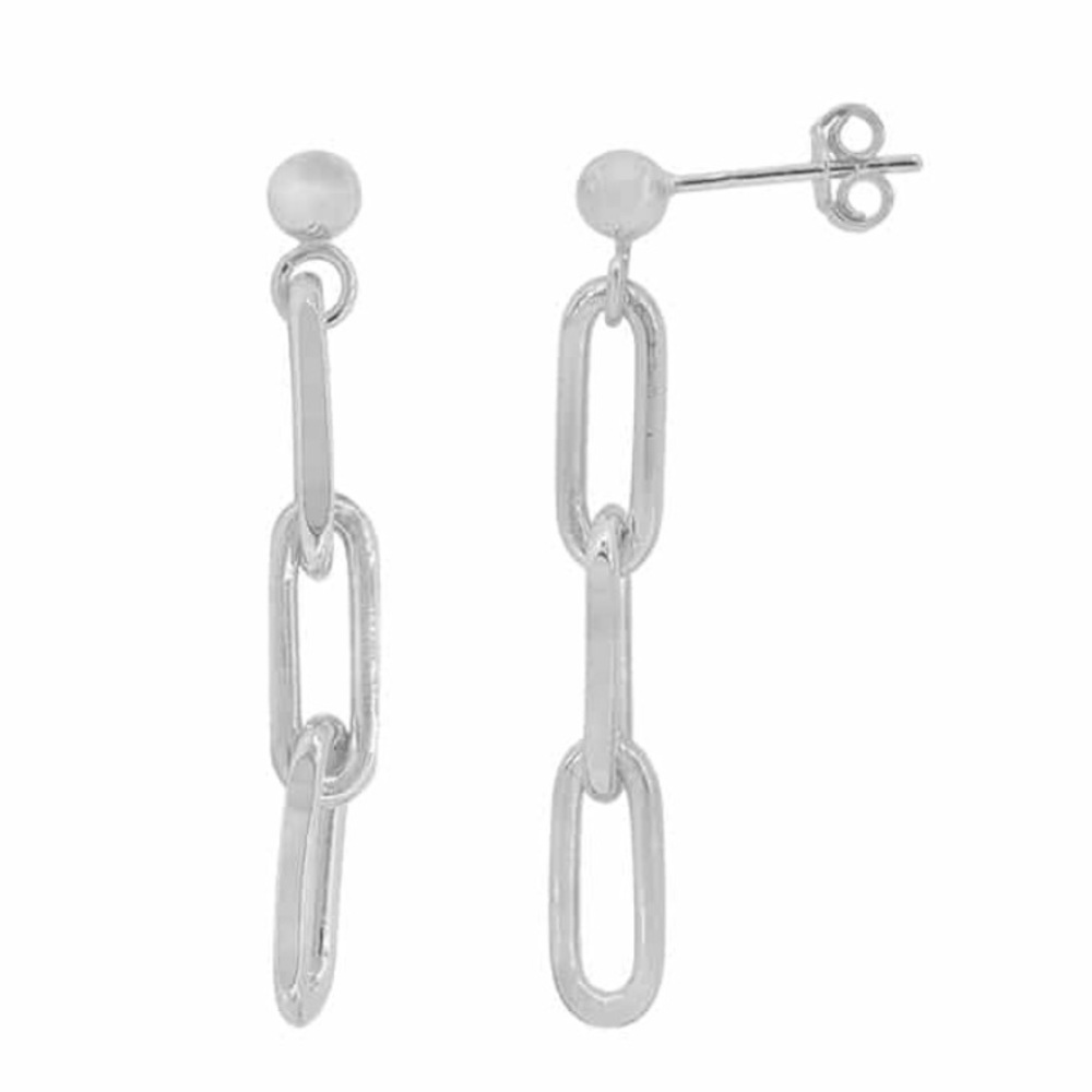 Sterling silver paperclip earrings